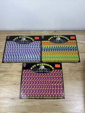Casper Movie 3-D Magic Eye Illusion Book Vintage 1995 Lot Of 3